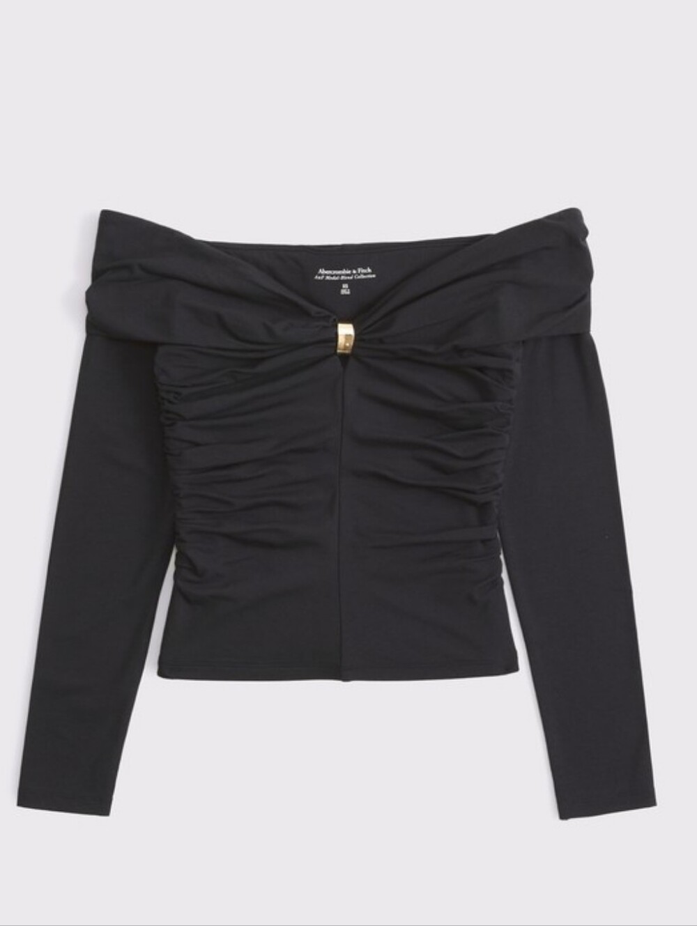Abercrombie Off-the-shoulder Hardware Top In Black Size XL